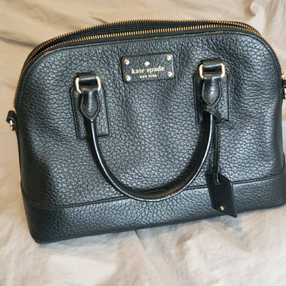 Kate spade purse black pebbled leather